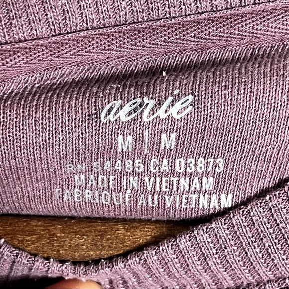 Aerie Sweater Size Medium Purple Cropped Oversized Slouchy NYC Pullover Cozy - Picture 8 of 9